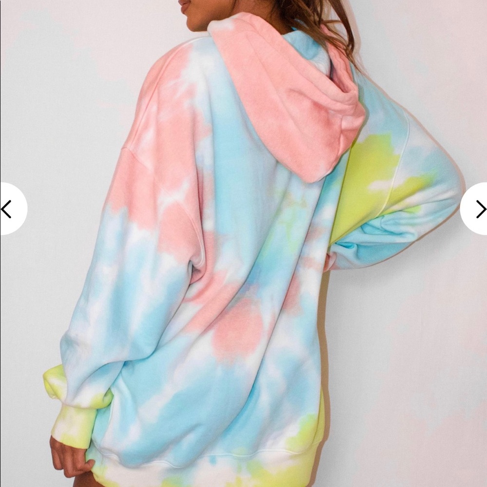 Playboy Pastel Tie Dye Oversized Hoodie Dress - Picture 4 of 6